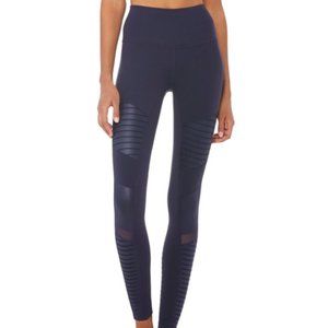 NWOT Alo Yoga High-Waist Moto Legging Navy Blue Size Small